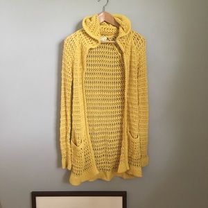 Anthropologie Sweaters - VGUC Crochet Yellow Duster Cardigan Anthropologie Sweaters - VGUC Crochet Yellow Duster Cardigan